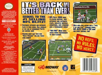 NFL Blitz 2000 (USA) (Rev 1) box cover back